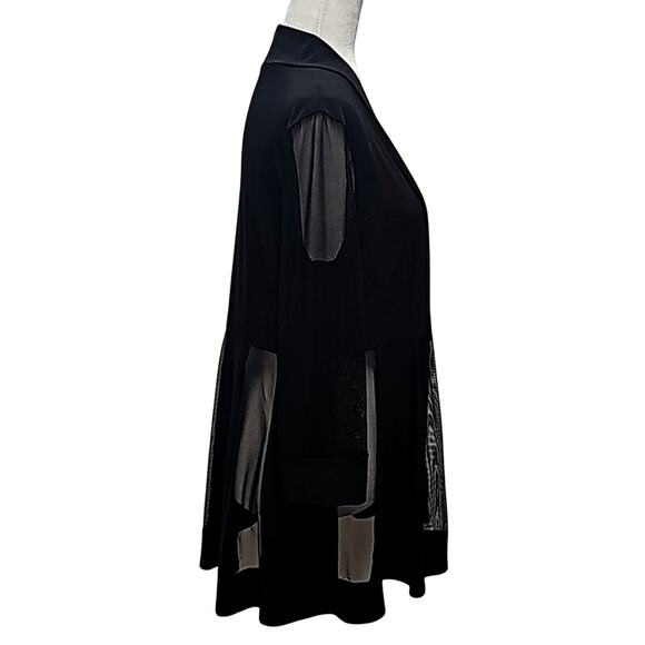 Bali Women Blach Poly/Span Long Sleeve Open Evening Jacket Blazer Size See Meas. - Picture 2 of 9